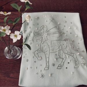 New Forever 21 Women’s Beaded Sagittarius Terry Pullover Sweater Size Large